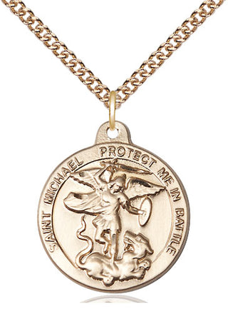 14kt Gold Saint Michael the Archangel Medal
