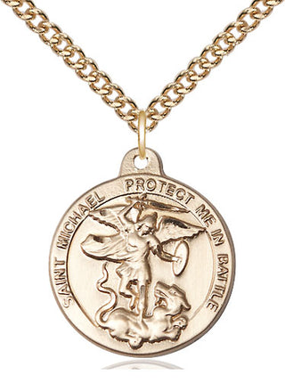 14kt Gold Saint Michael the Archangel Medal