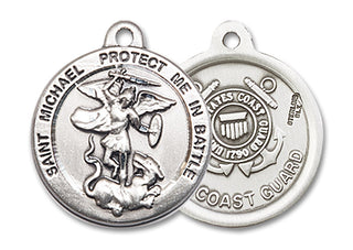Sterling Silver Saint Michael Coast Guard Medal Religious Jewelry