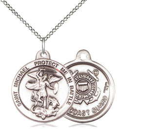 Sterling Silver Saint Michael Coast Guard Medal Religious Jewelry