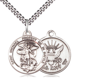 Sterling Silver Saint Michael Navy Medal Religious Jewelry