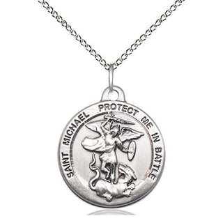 Sterling Silver Saint Michael the Archangel Medal Religious Jewelry