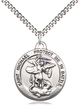 Sterling Silver Saint Michael the Archangel Medal Religious Jewelry