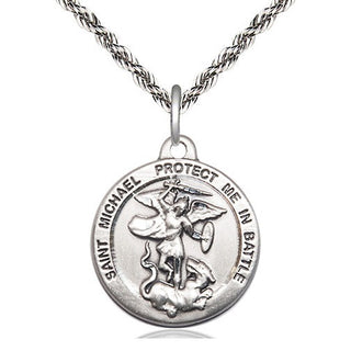 Sterling Silver Saint Michael the Archangel Medal Religious Jewelry