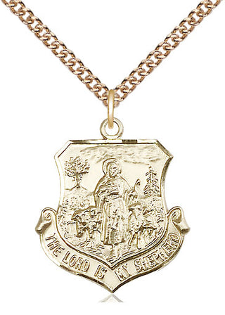 14kt Gold Filled Lord Is My Shepherd Medal Catholic Jewelry