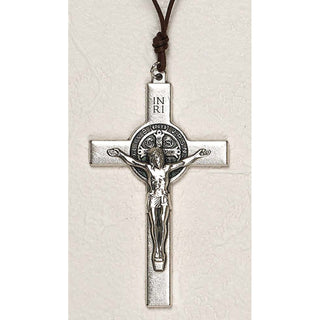 3-pack - Saint Benedict Classic Silver Tone Cross - 3 Options