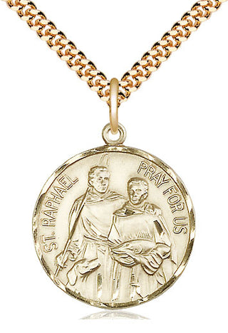 14kt Gold Filled Saint Raphael Medal Catholic Jewelry