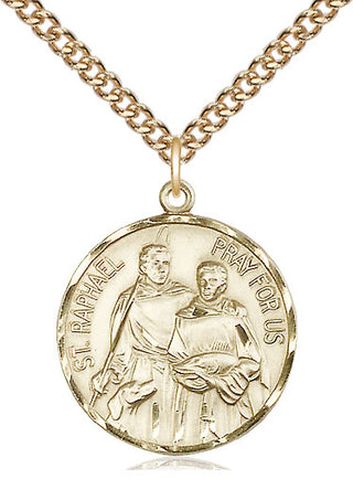 14kt Gold Filled Saint Raphael Medal Catholic Jewelry