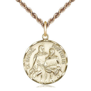 14kt Gold Filled Saint Raphael Medal Catholic Jewelry