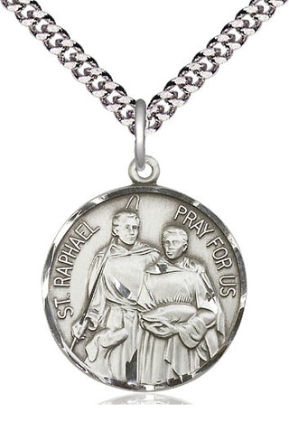 Sterling Silver Saint Raphael Medal Catholic Jewelry