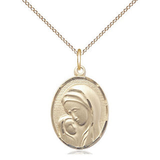14kt Gold Filled Madonna & Child Medal Religious Jewelry
