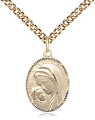 14kt Gold Filled Madonna & Child Medal Religious Jewelry
