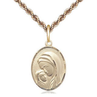 14kt Gold Filled Madonna & Child Medal Religious Jewelry