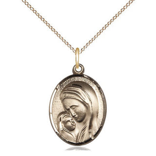 14kt Gold Madonna & Child Medal