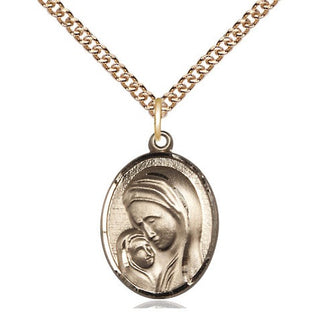14kt Gold Madonna & Child Medal