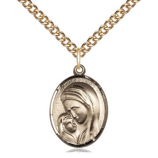 14kt Gold Madonna & Child Medal