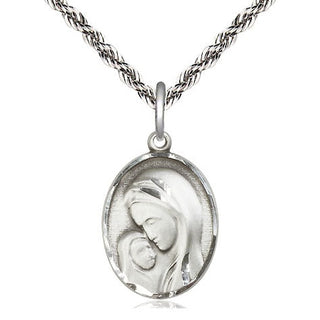 Sterling Silver Madonna & Child Medal Religious Jewelry