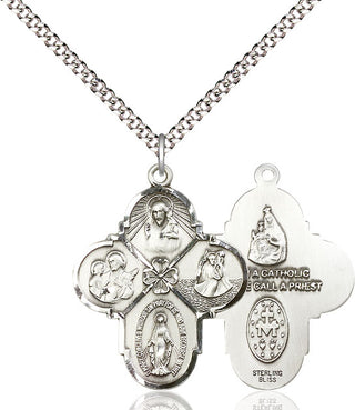 Pewter 4-Way Medal Catholic Jewelry