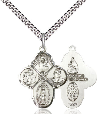 Pewter 4-Way Medal Catholic Jewelry