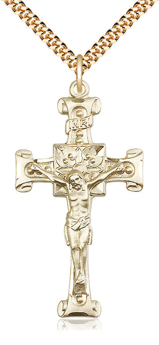 14kt Gold Filled Crucifix Medal Catholic Jewelry