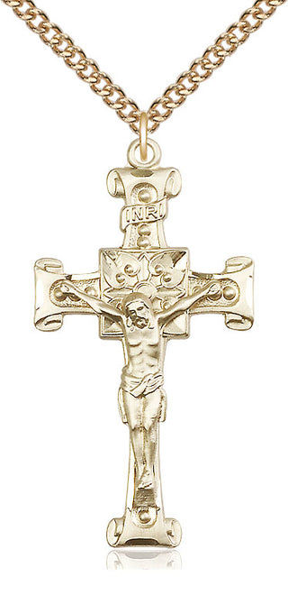 14kt Gold Filled Crucifix Medal Catholic Jewelry