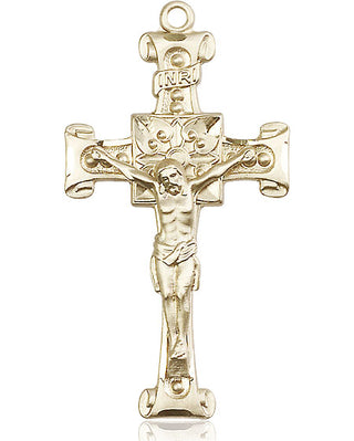 14kt Gold Crucifix Medal