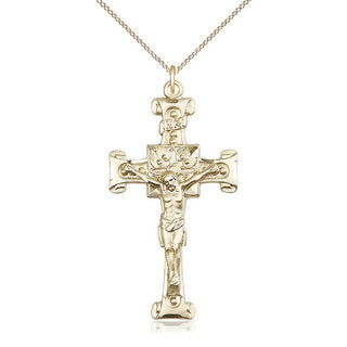 14kt Gold Crucifix Medal