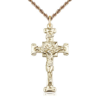14kt Gold Crucifix Medal