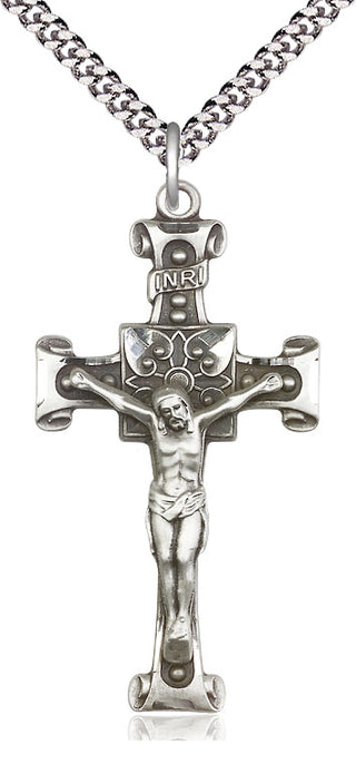 Pewter Crucifix Medal Catholic Jewelry