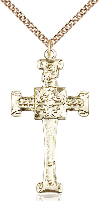 14kt Gold Filled Cross Medal Catholic Jewelry