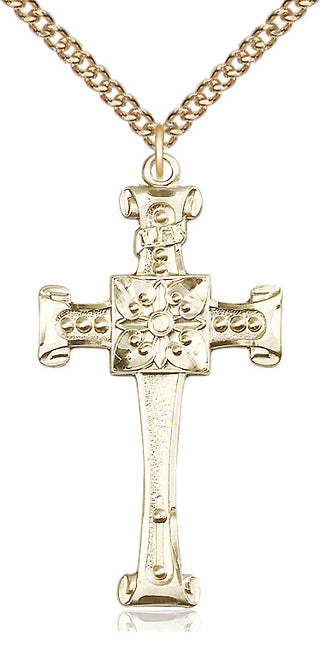 14kt Gold Filled Cross Medal Catholic Jewelry
