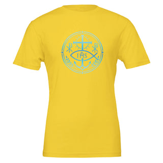 Cross, Fish and Chi-Rho Aqua T-Shirt - view 4