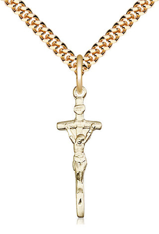 14kt Gold Filled Papal Crucifix Medal Catholic Jewelry