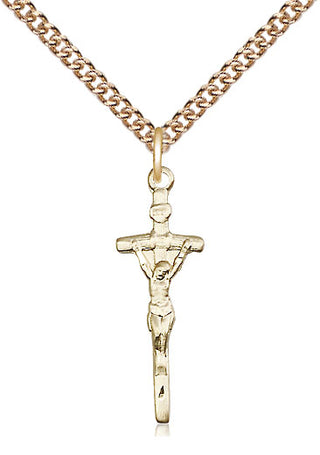 14kt Gold Filled Papal Crucifix Medal Catholic Jewelry