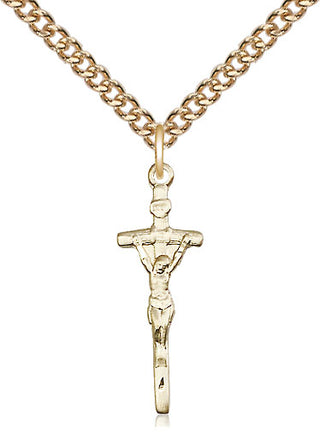 14kt Gold Filled Papal Crucifix Medal Catholic Jewelry