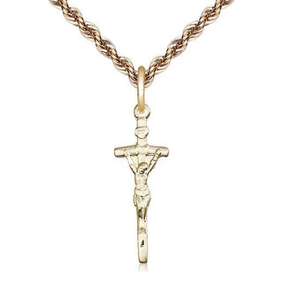 14kt Gold Filled Papal Crucifix Medal Catholic Jewelry