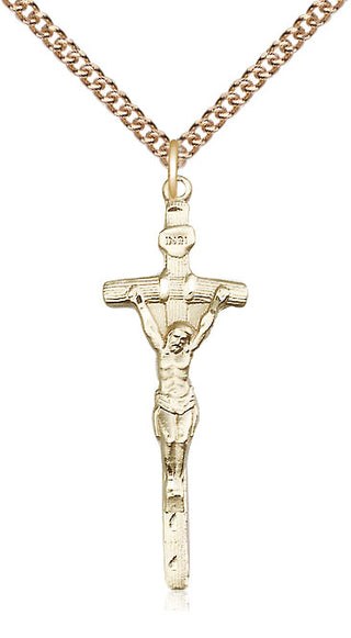 14kt Gold Filled Papal Crucifix Medal Catholic Jewelry