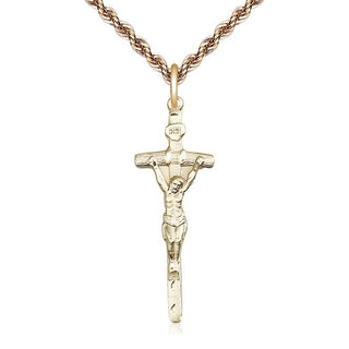 14kt Gold Filled Papal Crucifix Medal Catholic Jewelry