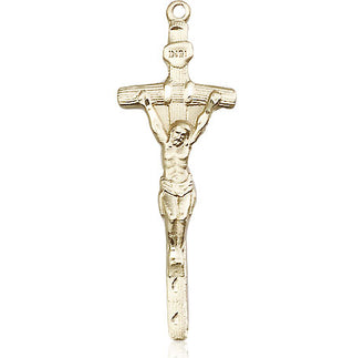 14kt Gold Papal Crucifix Medal
