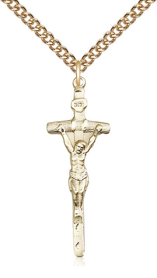 14kt Gold Papal Crucifix Medal