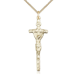 14kt Gold Filled Papal Crucifix Medal Catholic Jewelry