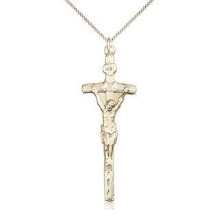 14kt Gold Filled Papal Crucifix Medal Catholic Jewelry