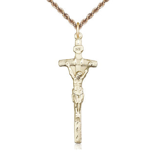 14kt Gold Filled Papal Crucifix Medal Catholic Jewelry