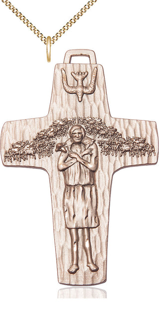 14kt Gold Filled Papal Crucifix Medal Catholic Jewelry