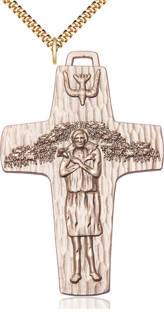 14kt Gold Filled Papal Crucifix Medal Catholic Jewelry