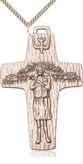 14kt Gold Filled Papal Crucifix Medal | Large