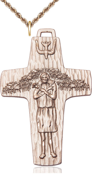 14kt Gold Papal Crucifix Medal