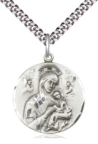 Sterling Silver Our Lady of Perpetual Help Medal Catholic Jewelry