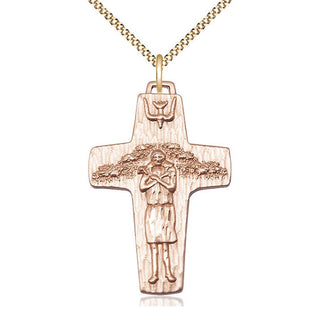 14kt Gold Filled Papal Crucifix Medal Catholic Jewelry