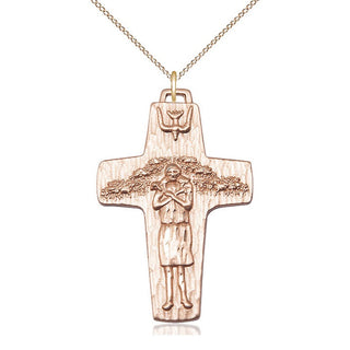 14kt Gold Filled Papal Crucifix Medal Catholic Jewelry